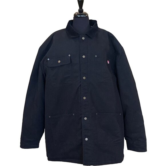 Wrangler Workwear Black Collared Button-Down Heavy Jacket Men's Size 2XL (50-52) - Picture 14 of 16